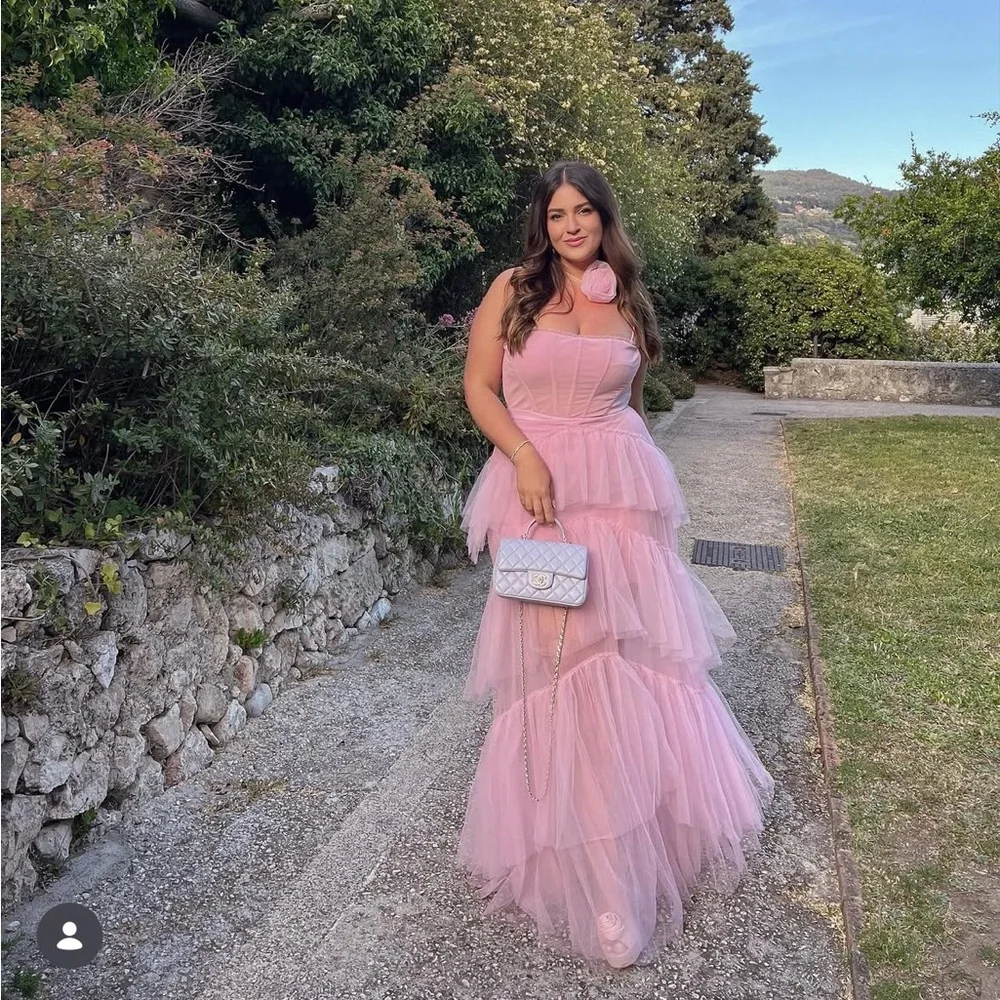 BCBGMAXAZRIA Corset Tulle Gown in Pink Tint - Picture 11 of 11